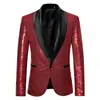 2026 Novo Comércio Exterior Transfronteiriço Jaqueta Brilhante com Acabamento Lustroso Amazon Compra Moda Masculina Lantejoula Terno Blazer Único