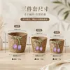 Cesta de Flores Tulipán Tejida en Paja para Escritorio, Cesta tipo Cubo Abrazable, Cesta de Mimbre para Almacenamiento de Plantas Verdes, Decoración de Maceta para Dama de Honor
