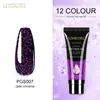 Pegamento para extensión de arte de uñas de cristal de 15ML, sin papel, modelo de extensión de dedo de uña, pegamento de color, 24 colores en stock, suministro de pegamento para esmalte de uñas