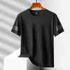 Comercio exterior 2024 verano exterior ropa ice-dry para hombre T-shirt de manga corta talla L-8XL talla grande cuello redondo sudadera transpirable
