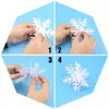 Decoração Pendente de Cordão de Floco de Neve de Papel Tridimensional de 12 Peças Bandeira de Puxar Decoração de Ano Novo Natal Cordão de Floco de Neve Flor de Puxar Arranjo de Shopping
