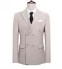 Novo Terno de Botão Duplo Casual Terno de Noivo Casamento Terno Masculino Vestido de Negócios Slim Jaqueta Masculina