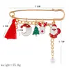 Natal Novo Divertido Broche Dos Desenhos Animados Papai Noel Alce Floco De Neve Pérola Broche Pin Comércio Exterior Por Atacado