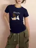 2025 Nuevo Estilo de Verano Diseño de Estampado de Cachorro Lindo de Dibujos Animados Camiseta de Manga Corta para Mujer Casual Versátil Top Camiseta