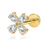 Brincos Transfronteiriços Liga de Titânio F136 Zircônia Tarraxas de Orelha Studs de Osso da Orelha Rosca Interna Nicho Brincos de Titânio Titânio Médico