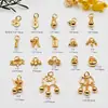 Accesorios de Plata de Ley S925 Colgante Lingote de Calabaza Chapado en Oro Colgante Candado de la Fortuna Pulsera de Cuerda Trenzada DIY Accesorios para Joyería