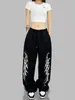Pantalones de calle estilo americano transfronterizos para mujer, holgados y casuales, para hip-hop y danza jazz, pierna ancha, pierna recta, pantalones largos