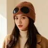 Gafas de Aviador Gorro de Punto Forrado de Lana para Mujer en Otoño e Invierno Gorro de Lana Cálido y a Prueba de Frío para Hombre Comercio Exterior Transfronterizo Versátil Gorro para el Frío