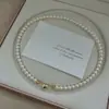 Collar de Cristal y Perlas de Nicho de Alta Gama Estilo Francés para Mujer, Accesorio de Collar Magnético Versátil de Lujo Ligero en Forma de Corazón para Mujer