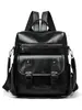 Atacado em Estoque 2026 Novo Estilo Coreano Retrô Mochila Feminina Moda Couro Macio Borla Multifuncional Mochila de Viagem