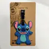 Etiqueta de equipaje de Stitch de orejas grandes y lindo de Star Baby, etiqueta con logo de equipaje de goma suave de PVC, colgante para tablero, colgante de embarque