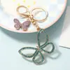 Colgante de Llavero de Mariposa con Incrustaciones de Diamantes de Colores para Coche, Diseño de Alto Valor, Accesorio Elegante para Bolsos de Mujer, Llavero, Pequeño Regalo