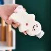 Botella de plástico con forma de hombre de jengibre de dibujos animados para té de leche, botella PET para llevar, jugo, botella de té de leche, botella desechable para bebidas de jugo