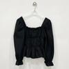 Primavera coreana novo elegante quadrado colar fungo renda top tomara que caia bolha camisa camisa curta para as mulheres