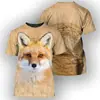 Camiseta Masculina Manga Curta Animal Fofo Gato Guaxinim Gorila Impressão Digital 3D Venda Direta da Fábrica Fornecimento Transfronteiriço