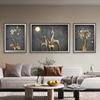 Pueblo de Pintura al Óleo de Shenzhen Dafen pintura decorativa moderna de lujo ligero para sala de estar atmosférica de alta gama mural para pared de fondo de sofá pintura triple