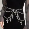 Corrente para Cintura Cruzada Personalidade Versátil Europeia e Americana Nicho Versátil Elegante Punk Corrente Decorativa para Saia Estilo Spice Girl Corrente para Corpo