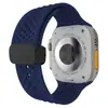 Adecuado para Apple Watch S910, correa de hebilla plegable magnética perforada, correa de silicona transpirable para Apple Watch