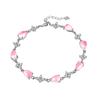 Yihua polvo ojo de gato forma de pera polvo de diamante cristal piedra hibisco pulsera con incrustaciones de diamantes linda de nicho pulsera de trébol de cuatro hojas