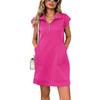Vestido recto holgado de bolsillo con cremallera y solapa nuevo de verano 2025 transfronterizo europeo y americano de estación independiente de Amazon