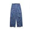 Calça de trabalho reta estilo retrô americano para homens, design exclusivo estilo japonês com bolsos de camada dupla, calça casual com um toque moderno