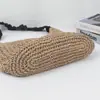 Bolso tejido nuevo con lazo calado, bolso de mano dulce y de gran capacidad para mujer, adecuado para la playa, se puede llevar cruzado o como bolso de hombro