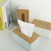 Caja de Pañuelos Rectangular con Tapa de Madera, Caja de Pañuelos Simple Multifuncional para Mesa de Café en Sala de Estar, Caja de Servilletas para Coche, Se Puede Imprimir con Logo