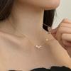 Colar de prata esterlina Light Luxury Fashion Sense S925 feminino requintado irregular redondo zircônio design ins estilo elegante corrente de clavícula feminina