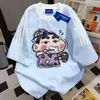 Camiseta Color-Blocking Tendência Nicho com Listras Três Cores Manga Curta Verão 2025 Nova Marca de Moda Estilo Casal Top para o Dia a Dia
