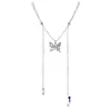 Varias Formas de Llevar ~ Cadena para Clavícula con Borla de Mariposa para Mujer Estilo Cool de Instagram Accesorios de Alta Gama Collar Popular Elegante y Suave