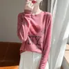 Camiseta Raglan de Manga Longa com Bloqueio de Cores Estrela Estilo Retrô Americano Transfronteiriça para Mulheres, Novo Design de Outono com Gola Redonda Única