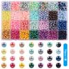 Juego de Perlas de Imitación Perforadas de Color Gradiente de 24/32 Compartimentos para Pulsera, Collar, Joyería, Accesorios, Cuentas Decorativas para Ropa