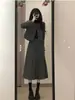 Vestido de Lana de Calidad Original Estilo Nuevo Chaqueta Corta Elegante Falda para Mujer Conjunto de Dos Piezas