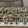 Accesorios de cuentas de barril de goteo de aceite blanco y negro de cobre puro para pulseras y collares, cuentas espaciadoras, accesorios de manualidades DIY de moda y exquisitos