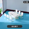 Materiales para modelo de mesa de arena para interiores DIY, plano de casa en miniatura, varios tamaños de muebles en miniatura, incluyendo mesas y sillas, escala 1:50