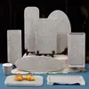 Prato de Melamina para Restaurante de Hot Pot Comercial Prato para Churrasco Imitação de Porcelana Prato Japonês para Acompanhamento de Churrasco Louça Criativa para Carne Sushi