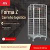 Carrinho de Logística em Forma de Z Quatro Portas Base de Ferro Pintada a Pó Carrinho de Movimentação de Estoque Supermercado Carrinho Plano Carrinho de Reposição Jiangsu