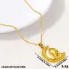 Acero Inoxidable 304 Moda Europea y Americana Colgante de Luna Collar para Mujer Oro 18k Lujo Ligero Nueva Cadena de Clavícula de Nicho