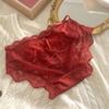Momento ambiguo ~ ropa interior de satén rojo francés hueco de encaje año de nacimiento abertura alta puro sexy mujeres