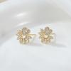 Pendientes Zhongxing de plata 925 con aguja, microincrustación de circonita, oro real de 14k, pendientes pequeños de temperamento, pendientes sencillos, venta al por mayor