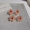 Presilha de Franja Mini Fofa Rosa Sakura, Mini Grampo de Cabelo Flor Pequena, Presilha Lateral, Acessório de Cabelo Não Danifica, com Laço