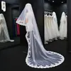 Velo Manzhen Estilo Francés Blanco con Ribete de Encaje Nupcial para Boda Velos de Estilismo para Estudio Fotográfico de Alta Gama M49