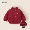 Youbao Huzhou Zhili Roupa Infantil Jaqueta para Menino Bordado Fofo Roupas de Algodão para Crianças Pequenas Manga Raglan Acolchoada Roupa de Inverno Infantil