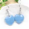 Brinco pingente de cristal natural transfronteiriço Amor brincos de ágata em forma de coração moda para o dia a dia joias fofas estilo coração