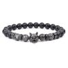 2022 Amazon Transfronterizo Europeo y Americano Agresivo Pulsera de Cabeza de Lobo para Hombre Micro-incrustada Zircón Ojo de Tigre Pulsera de Cuentas
