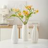 Jarrón de Cerámica Simple Shumen Blanco Sala de Estar Arreglo Floral Hidropónico Lujo Ligero Mesa de Comedor de Gama Alta Decoración