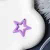 Pingente de Acrílico 45X43mm Recortado Estrela de Cinco Pontas Chaveiro DIY Pingente para Mala Bola de Cabelo Acessórios de Joias Decorativas