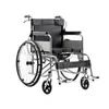 Silla de ruedas manual plegable para ancianos con inodoro, silla de ruedas engrosada para ancianos y discapacitados, fabricante ligero