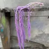 Buquê de Flores Secas com Flores Permanentes, Milhete Vermelho de Seda para Casamento, Borla Pendurada, Material de Flor para Pendurar