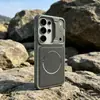 Aplicable para Samsung S26 Ultra Shield Core Funda de Cuero Magnética para Teléfono s25 Ultra Botones Metálicos s24u Cubierta Protectora